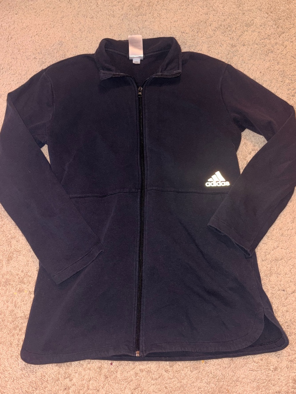 Adidas zip up jacket with ruched back detail